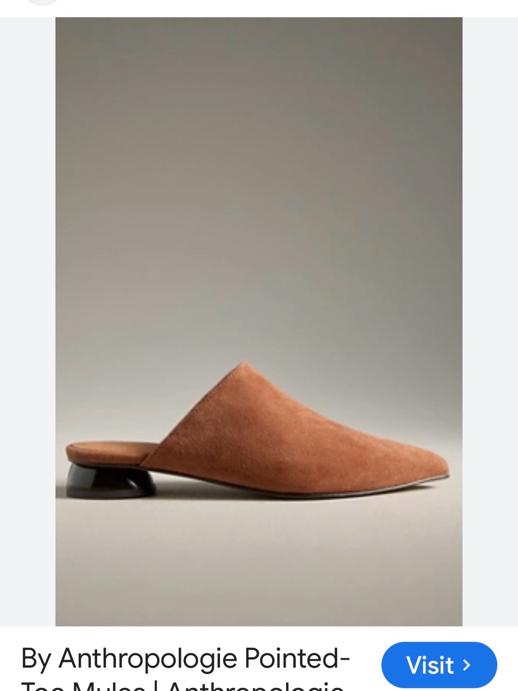 Anthropologie Pointed Mule In Honey Suede